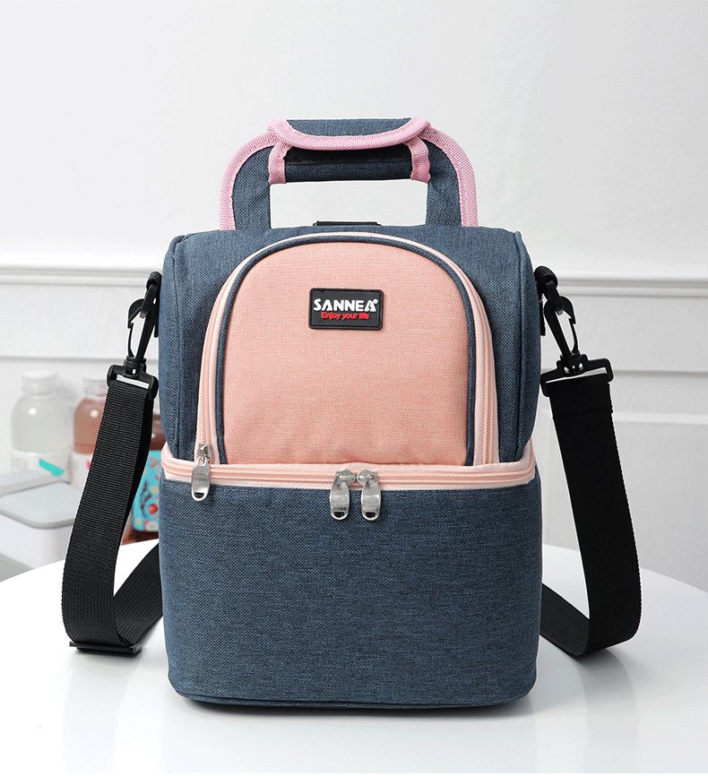 SANNE新款双肩背奶包保鲜冷藏保温冰包 户外野餐袋防水手拎便当包详情图12