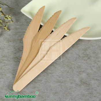 Disposable knife, fork and spoon quality log knife disposable tableware bread fruit slicing Wood wood knife wholesale thumbnail