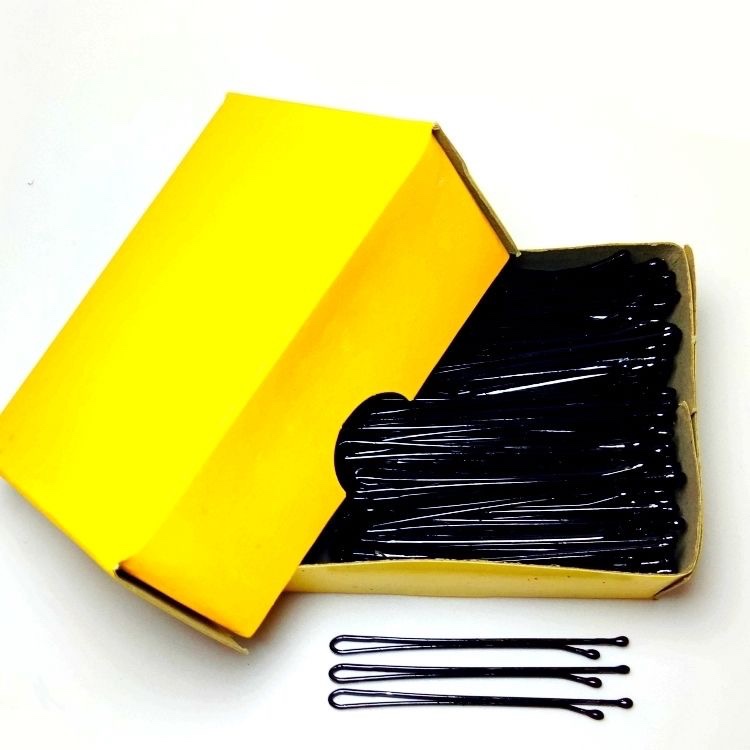 一字夹黑卡子影楼盘头盘发小钢夹圆头小黑夹刘海夹边夹