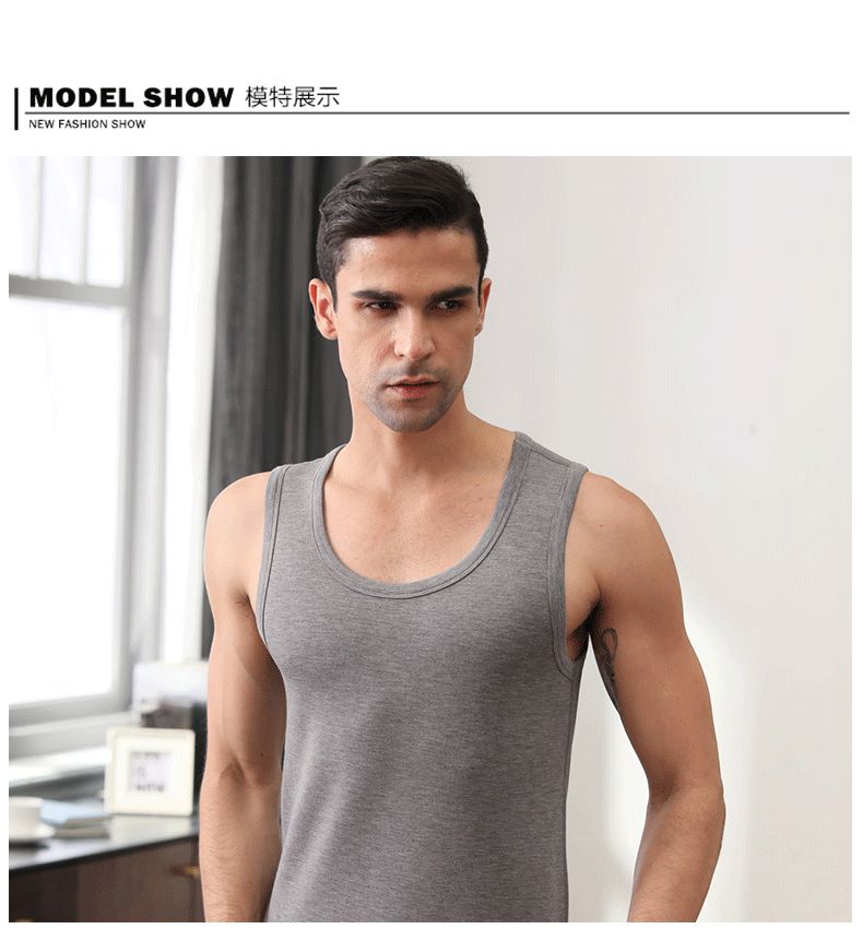 2022 New High Elastic Lycra Round Neck Men's Sleeveless T-Shirt Comfortable High Stretch Breathable Vest