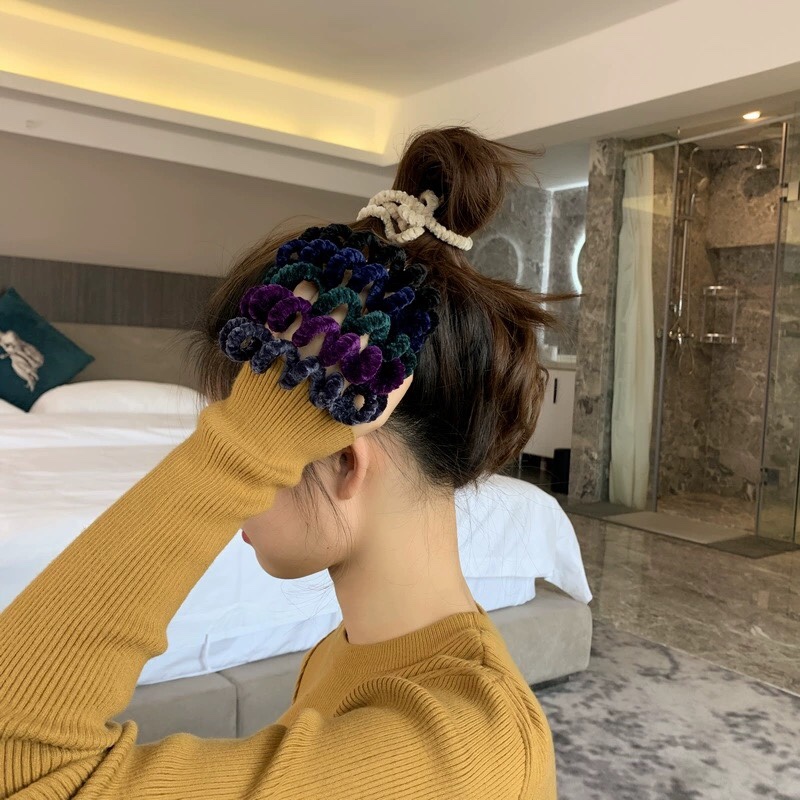 Telephone Wire Hair Circle Velvet Large Hair Rope Hair Rope Hair Accessories Korean Simple Girl Headdress Leather Strap Hair Application Scenario