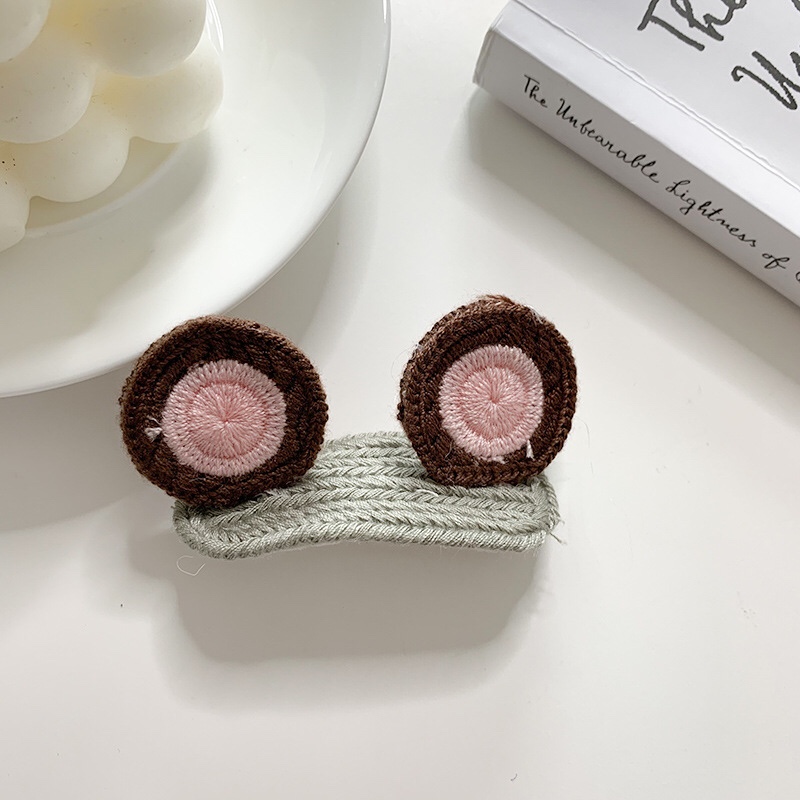 Children's Knitting Animal Hair Clip Cute Baby Bb Clip Internet Celebrity Stereo Application Scenario