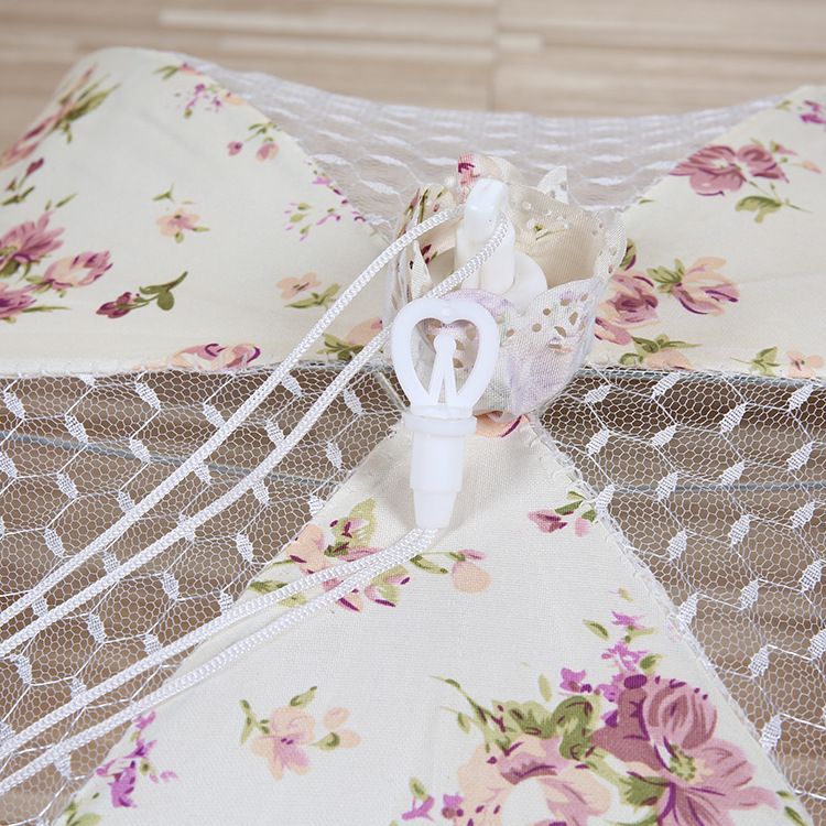 High-End Foldable Cleaning Lace Dish Cover Table Food Umbrella Dish Food Bowl Cover Fly Proof Dish Cover Wholesale Specification drawing
