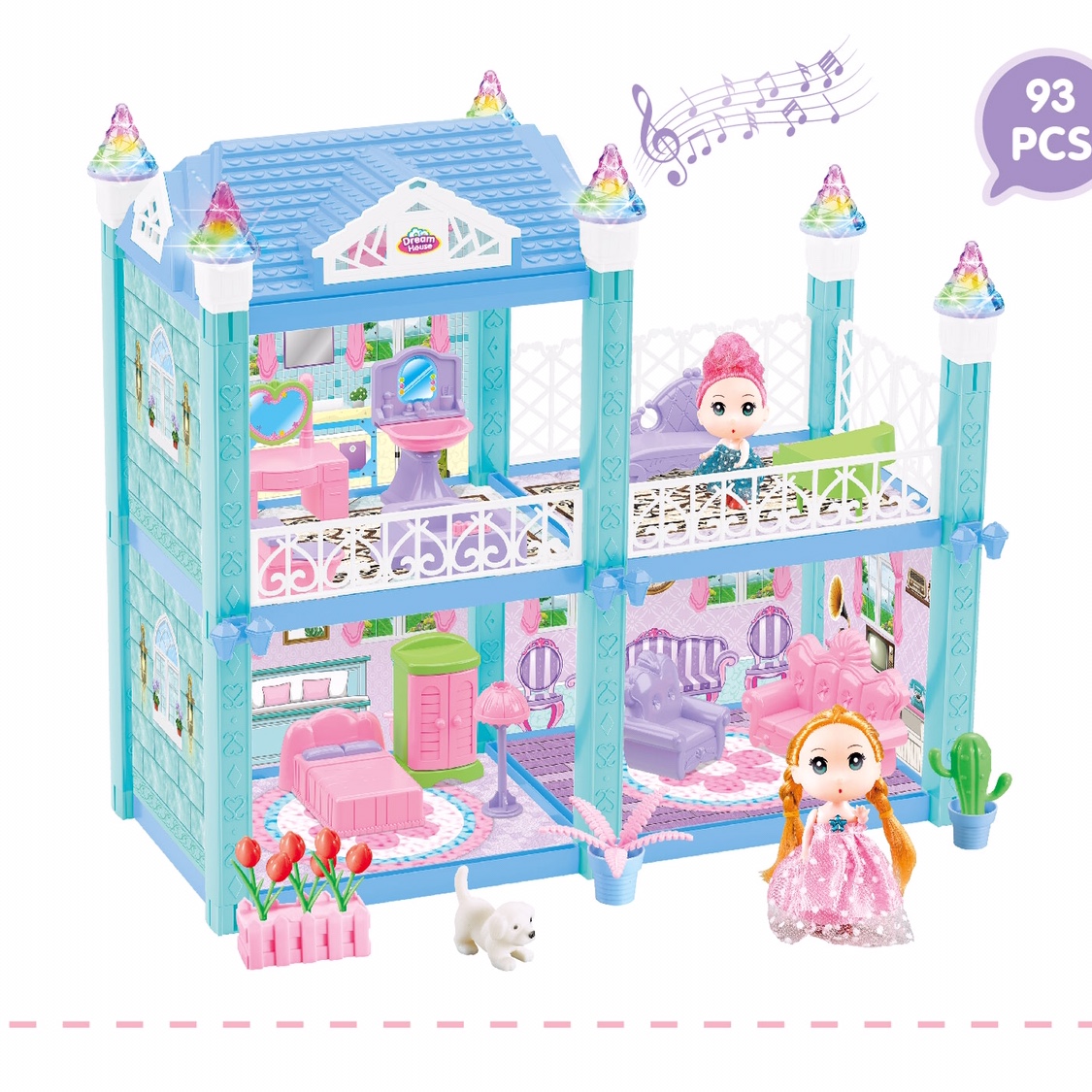 Sugar rice Princess House girl play house toy simulation princess castle set model villa children's birthday gift 326-D1 details Picture