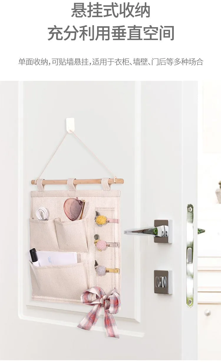 Jewelry storage bag, wall storage bag, hanging bag, fabric wall-mounted mobile phone, wall-mounted storage, behind the door detail image 5