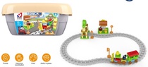 More Cheng car through the big adventure small train track car Tiktok toys benefit intellectual brain children boys girls 7632-322