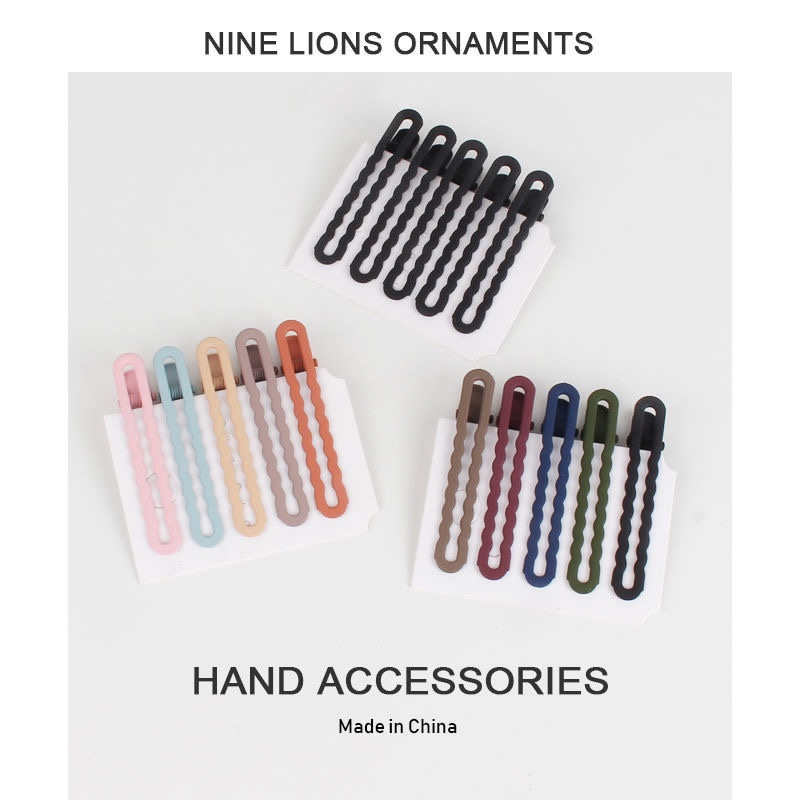 10支装秋冬chic复古百搭发夹磨砂鸭嘴夹一字夹刘海夹发卡韩国发饰细节图