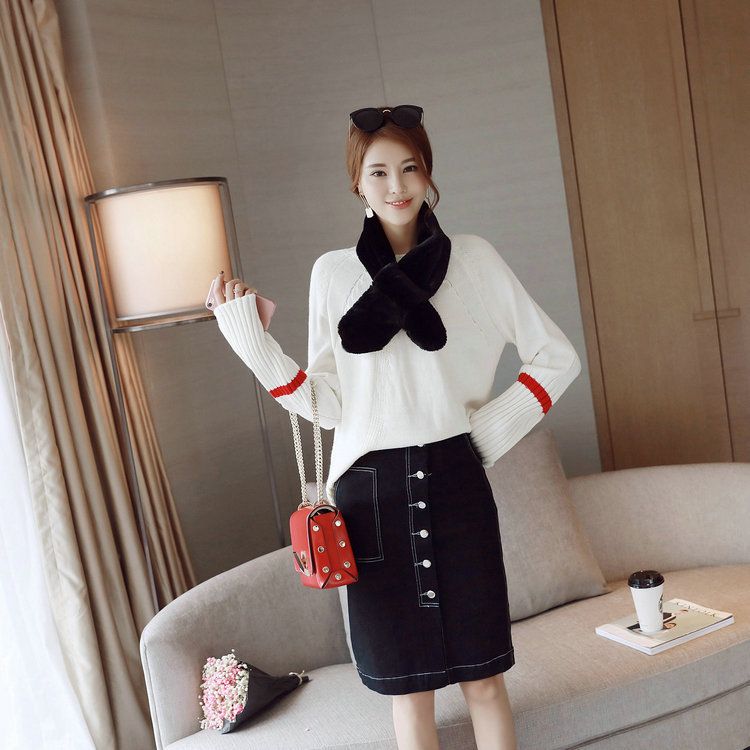 South Korea's Dongdaemun Hot Sale Of Foreign Women All Casual Modeling Imitation Rabbit Hair Hair Collar Warm Scarf Bib undefined
