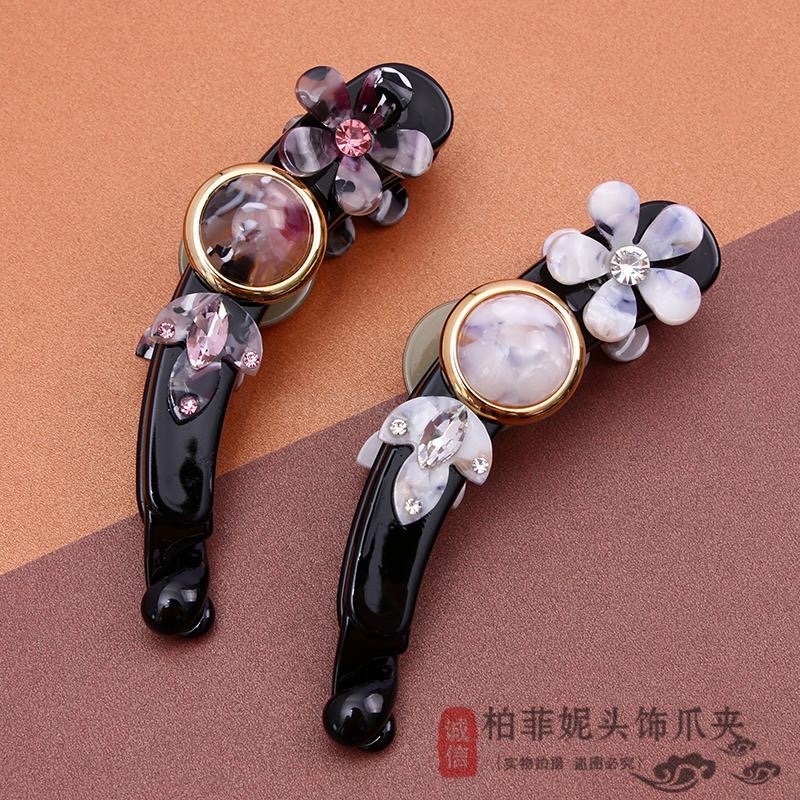 Large banana clip, vertical clip, ponytail hair clip, anti-slip water diamond clip, hair accessory, hairpin, twist clip, small vertical clip details Picture