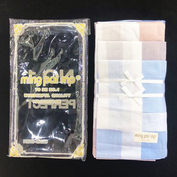 43 cm pure cotton handkerchief for men, light color, high quality handkerchief, cross striped handkerchief for men