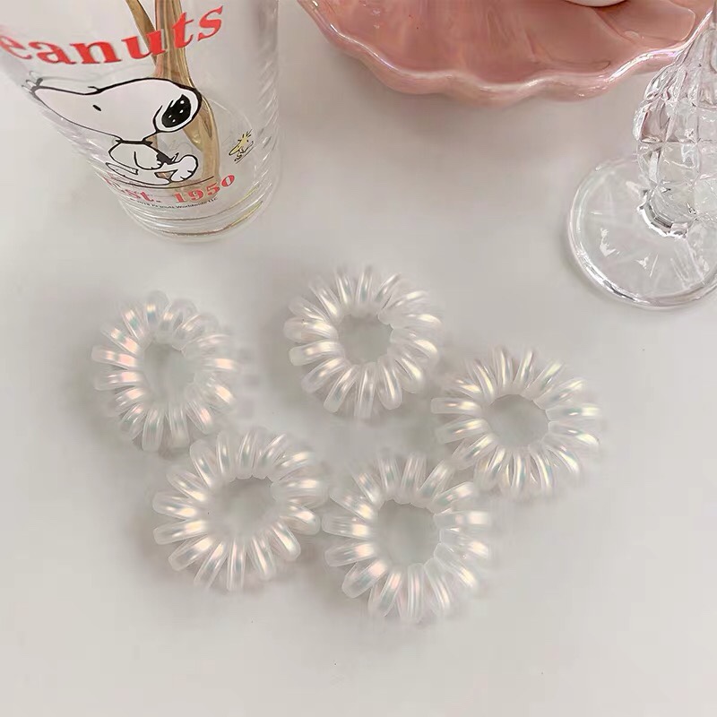 Frosted Mermaid Mermaid Telephone Line No Trace Hair Coil Female Simple Cold Wind Head Rope Korean Net Red Ponytail Hair Rope Specification drawing