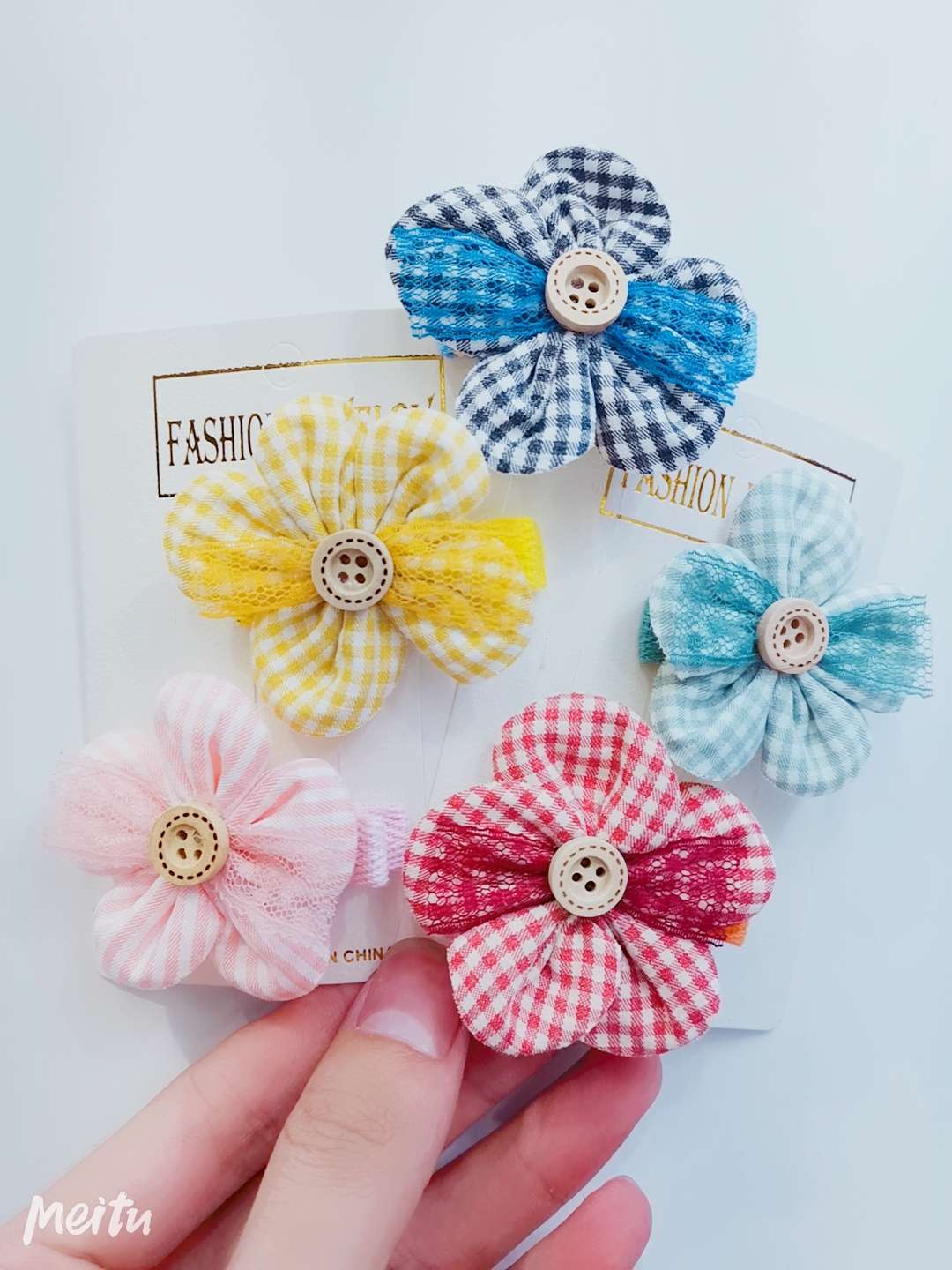 布艺五瓣花皮筋