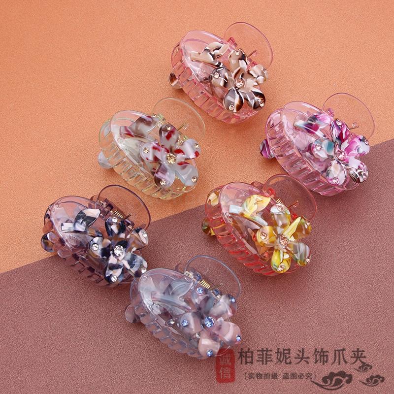 韩版花朵发夹后脑勺抓夹女中号头发夹子头饰网红顶夹碎发夹发卡