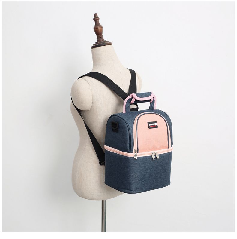 SANNE新款双肩背奶包保鲜冷藏保温冰包 户外野餐袋防水手拎便当包详情图14