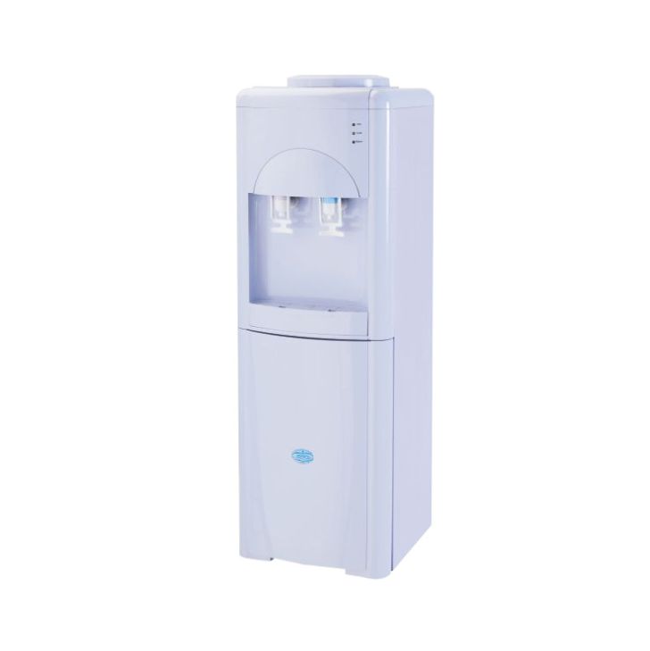 Vertical electronic refrigeration water dispenser all white elegant energy - saving water dispenser full figure