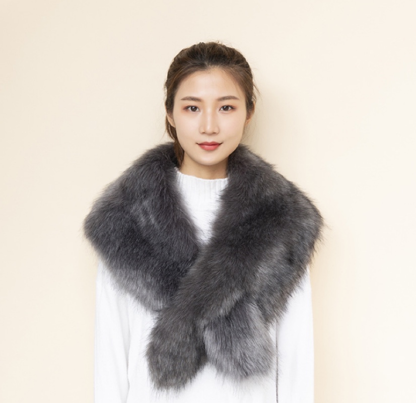 Faux Fox Fur Collar Cape Specification drawing