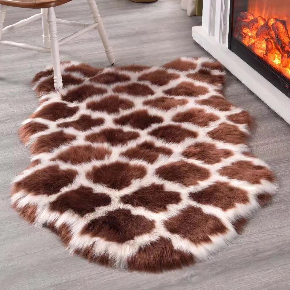 New custom leopard animal print imitation wool carpet upholstery upholstery upholstery carpet sofa cushions
