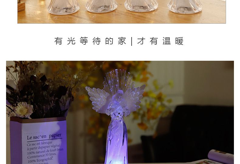 Christian ornaments, fiber optic angels, seven-color lights, ambient lights, novel and creative electronic night lights, led book lights pic 4