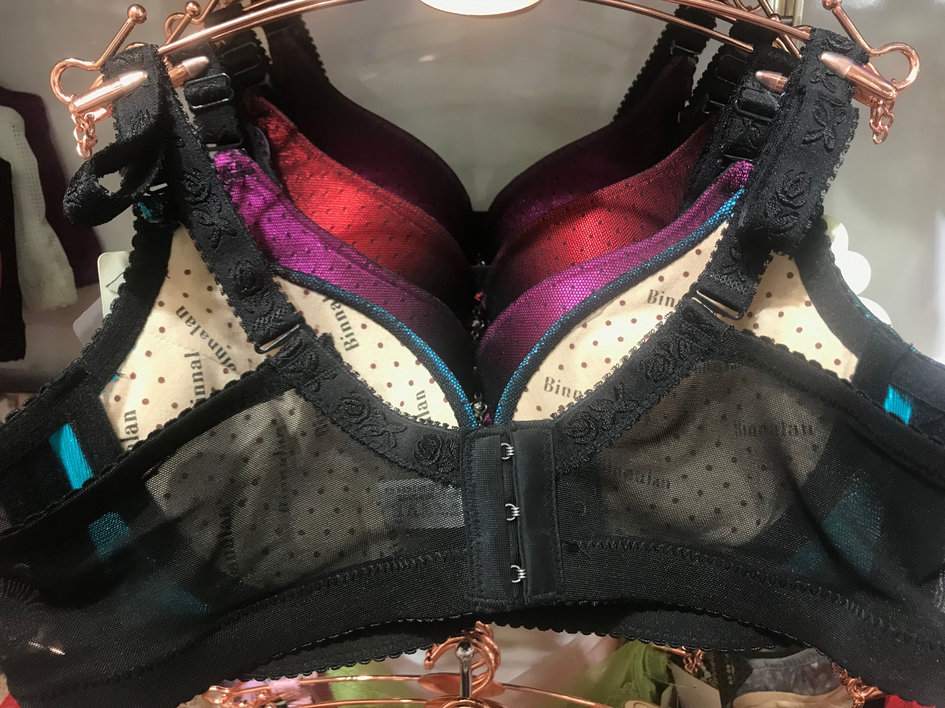 High-End Laser Sexy Bra Thick Mold Cup Luxury Color Bra Inside Cloth Printing Foreign Trade Clearance Processing details Picture