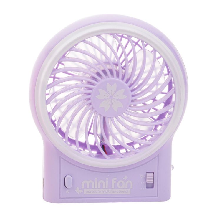 Creative office desktop mini fan, usb charging fan, three-speed LED light, silent electric mini fan details Picture