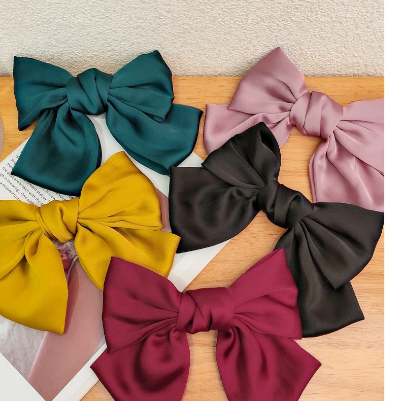 Web celebrity big bow hairpin female hair clip Korean ins clip headpiece cloth art top clip JK back of head spring clip ~ thumbnail