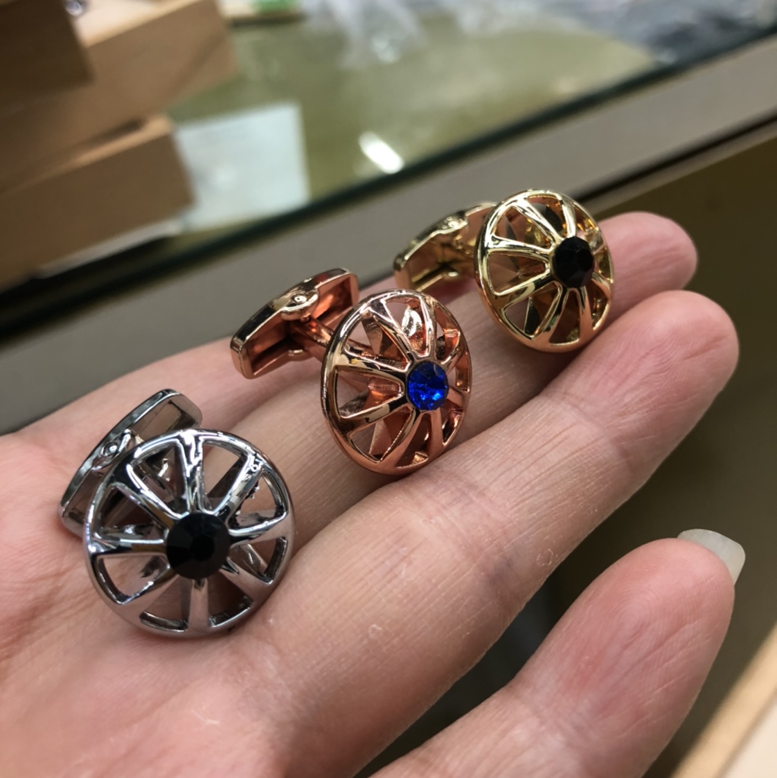 Diamond cufflinks, cufflinks