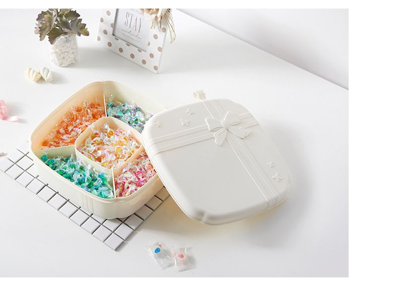 创意密封带果盘盖客厅分格塑料糖果盒欧式干果盘家用瓜果盘干果盒详情图2