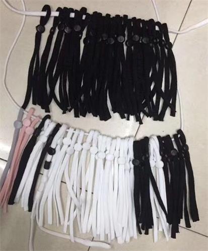 Black and white mask ear loops in stock, mask loops, clothing accessories, loops, sweatshirt and hat accessories, direct sales Specification image