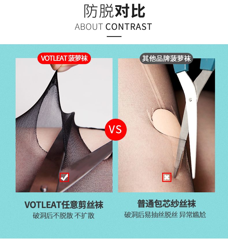 丝袜女任意剪菠萝连裤袜夏季超薄款天鹅绒防勾丝肉色长筒袜子代发详情图6