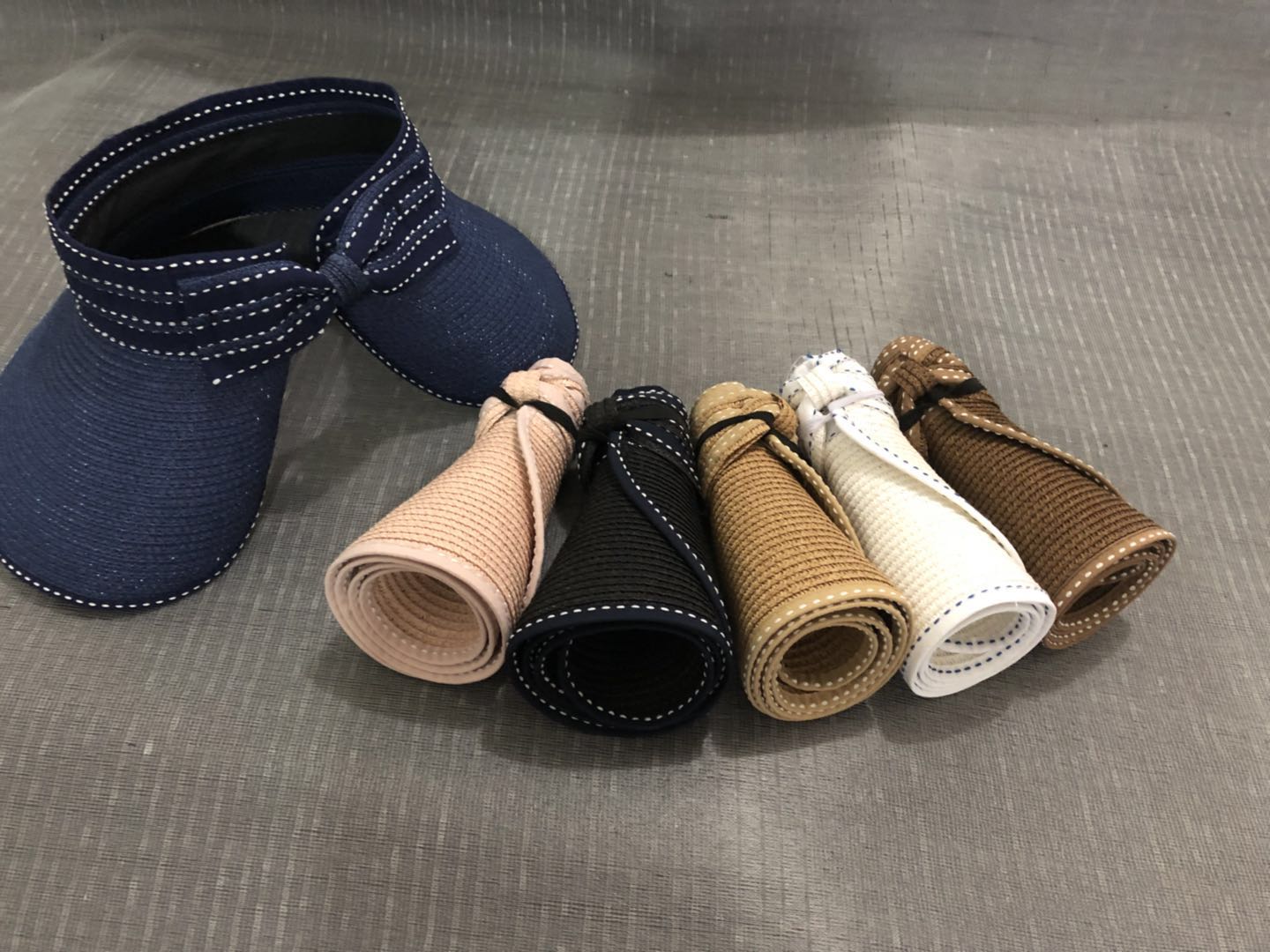 Cloth striped colored empty top cap thumbnail