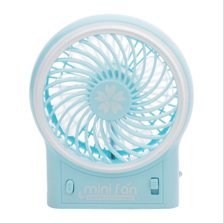 Creative office desktop mini fan, usb charging fan, three-speed LED light, silent electric mini fan Specification image