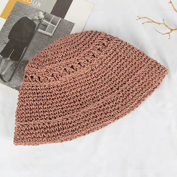 Paper Rope Diamond-Shaped Bucket Cap 3