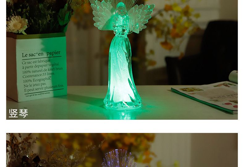 Christian ornaments, fiber optic angels, seven-color lights, ambient lights, novel and creative electronic night lights, led book lights pic 6