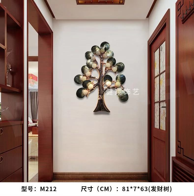 进口黑蝶贝发财树M212装饰画详情图1