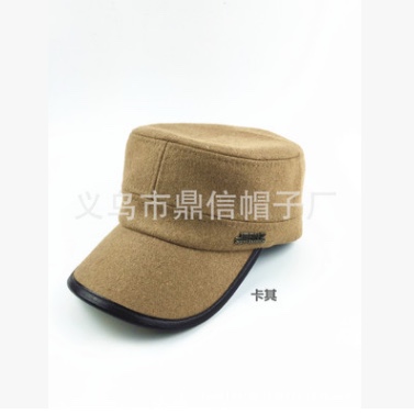 黑色秋冬季韩版潮平顶帽 男女鸭舌帽棒球帽 呢料毛呢子帽子保暖帽