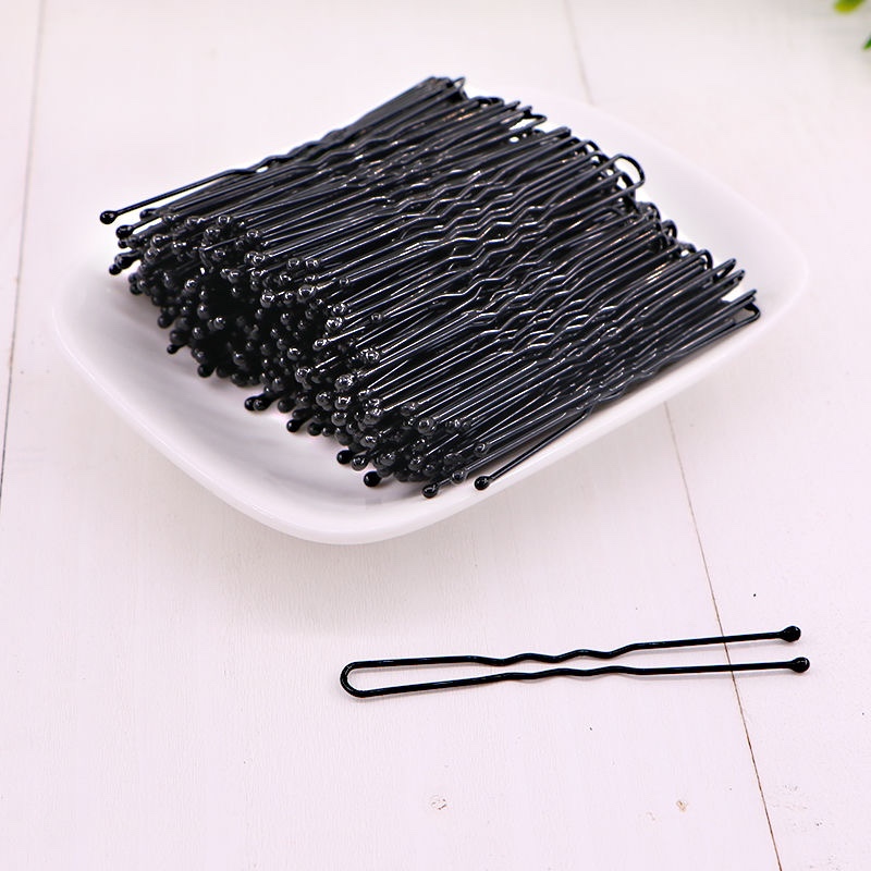 黑色一字夹发波浪夹U型韩国小卡子发饰头影楼理发店边盘发刘海夹详情图8