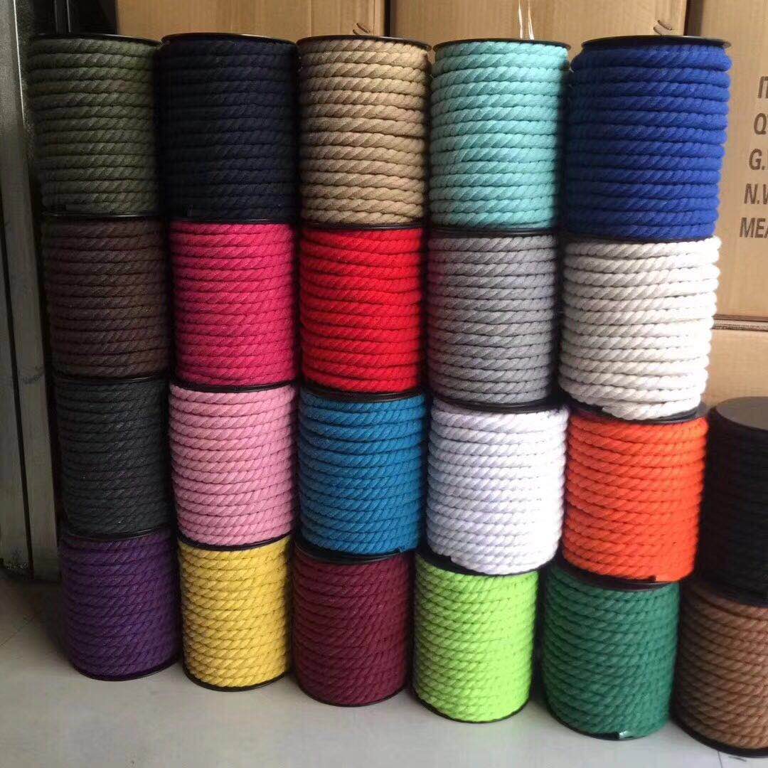 Three-strand rope DIY colorful cotton rope for clothing ingredients and accessories rope details Picture