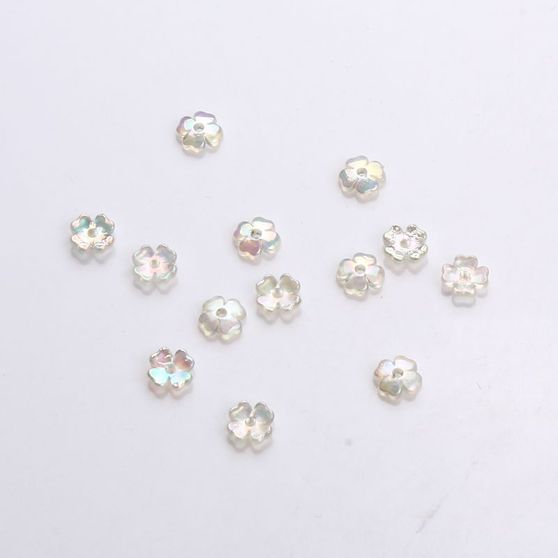 Transparent multicolored four straight orifice florets of 1MM