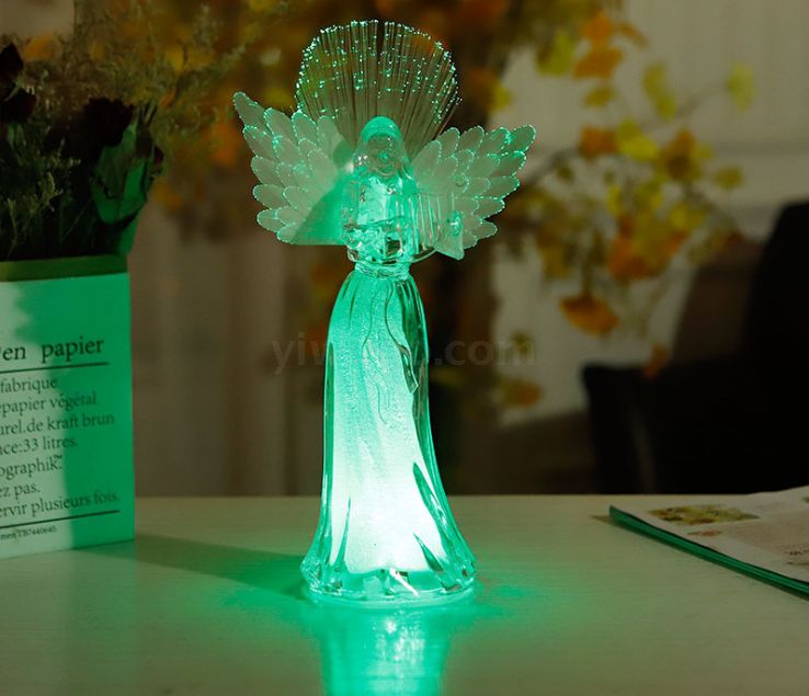 Christian ornaments, fiber optic angels, seven-color lights, ambient lights, novel and creative electronic night lights, led book lights details Picture