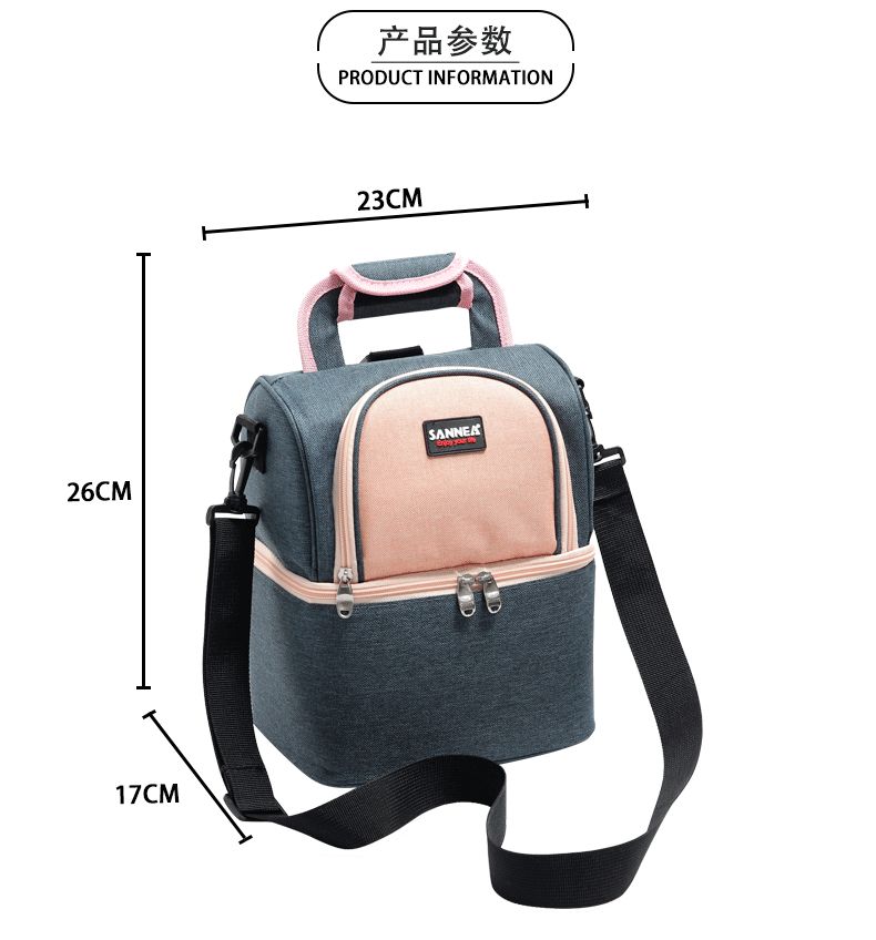 SANNE新款双肩背奶包保鲜冷藏保温冰包 户外野餐袋防水手拎便当包详情图3