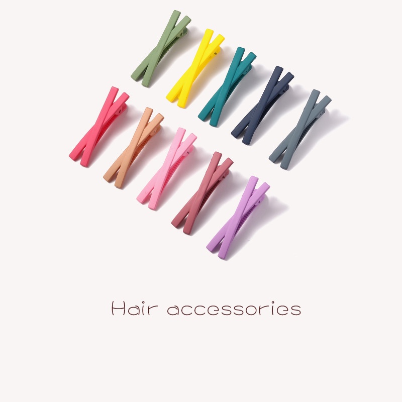 网红鸭一字夹嘴夹头饰一件代发糖果色韩国简约发夹少女边夹刘海夹
