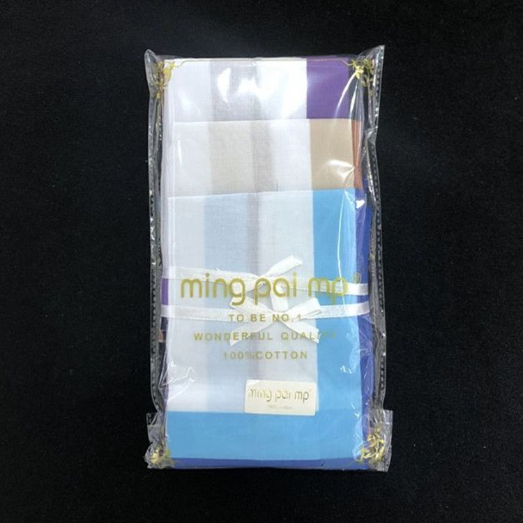 43CM pure cotton men's handkerchief light colored handkerchief zigzag classic style