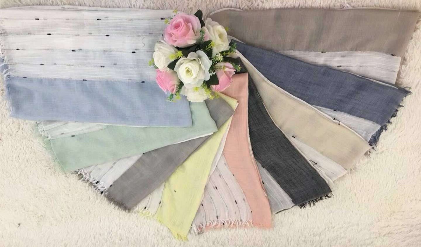Cotton scarf Long shawl in cotton color