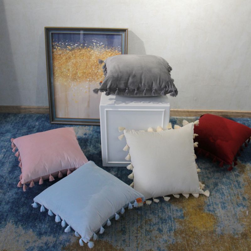 Modern and simple solid-color cushions, sofa cushions, office bed cushions, pillowcases without cores