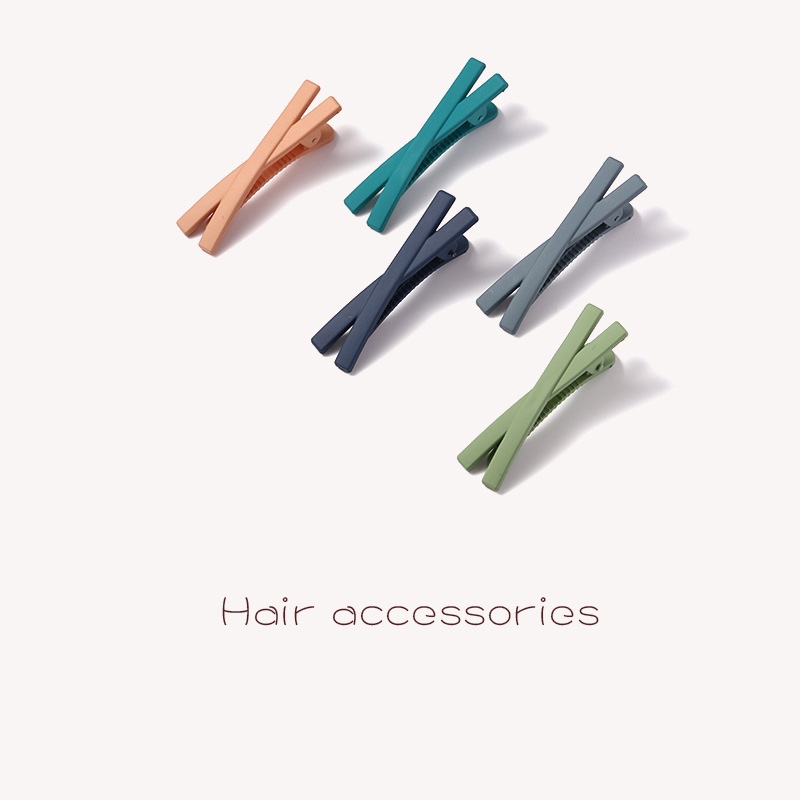 网红鸭一字夹嘴夹头饰一件代发糖果色韩国简约发夹少女边夹刘海夹产品图