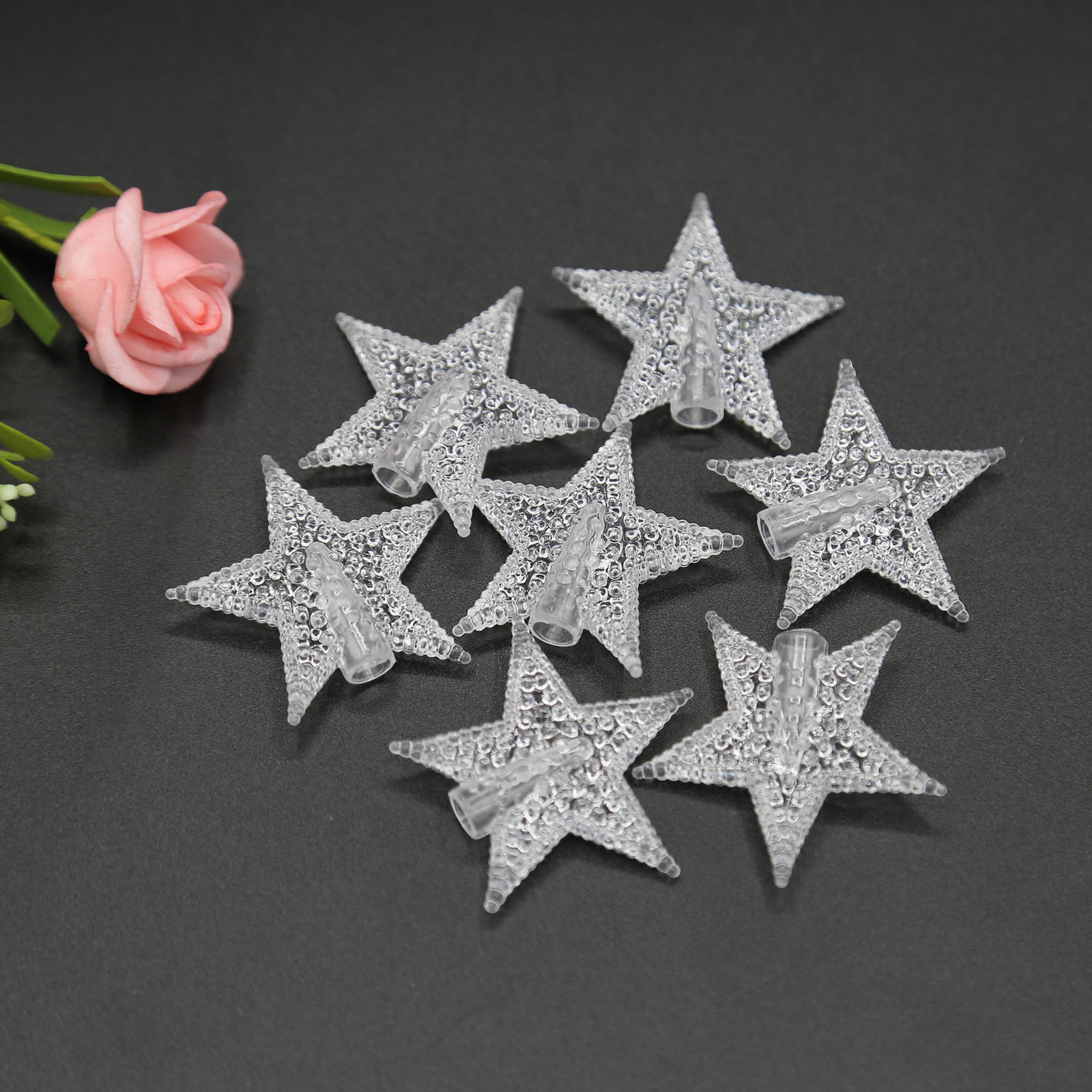 Transparent five-pointed star bubble plastic beads LED lighting string decoration festive lights accessories lighting accessories