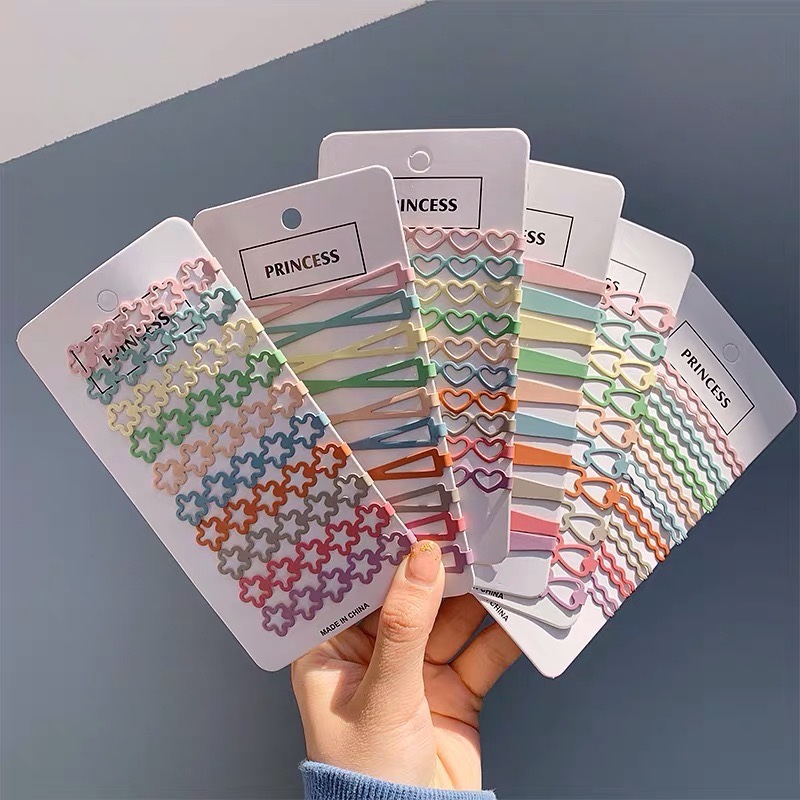 磨砂几何侧边夹一字夹网红发夹甜美女学生几何侧边夹韩版简约头饰