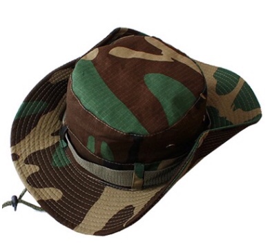 户外丛林渔夫帽迷彩奔尼帽美式作训圆边帽防晒帽子登山钓鱼帽子