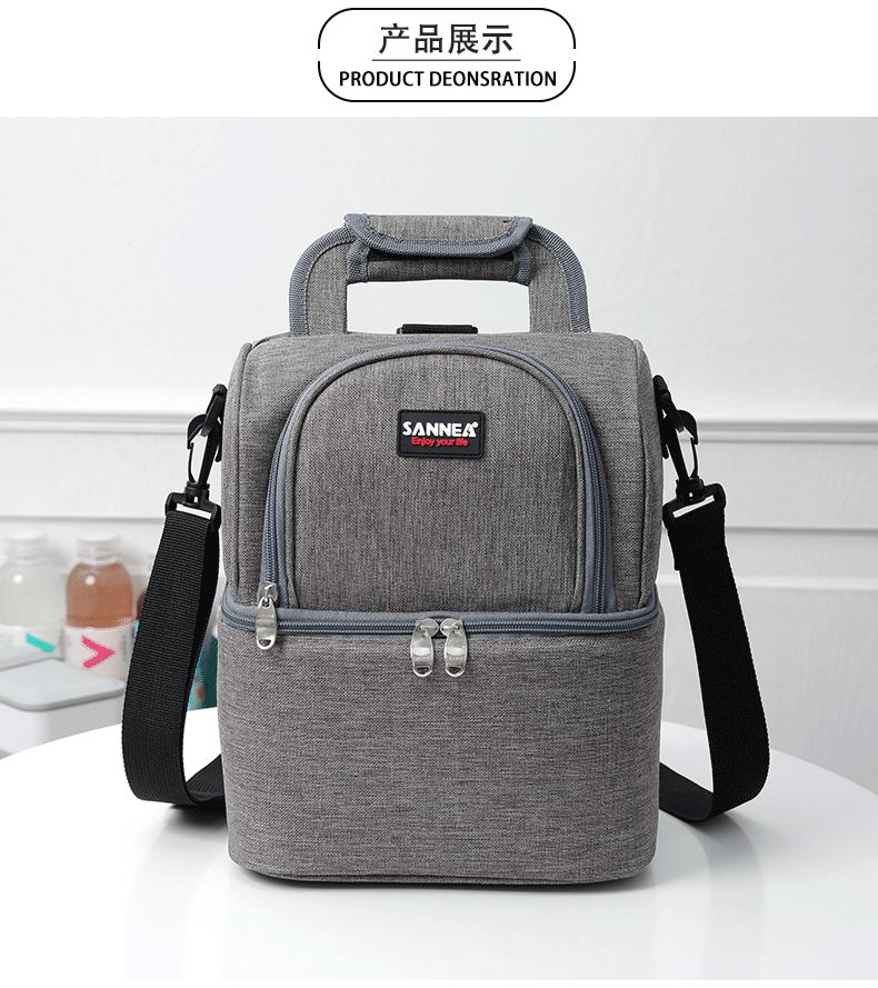 SANNE新款双肩背奶包保鲜冷藏保温冰包 户外野餐袋防水手拎便当包详情图10