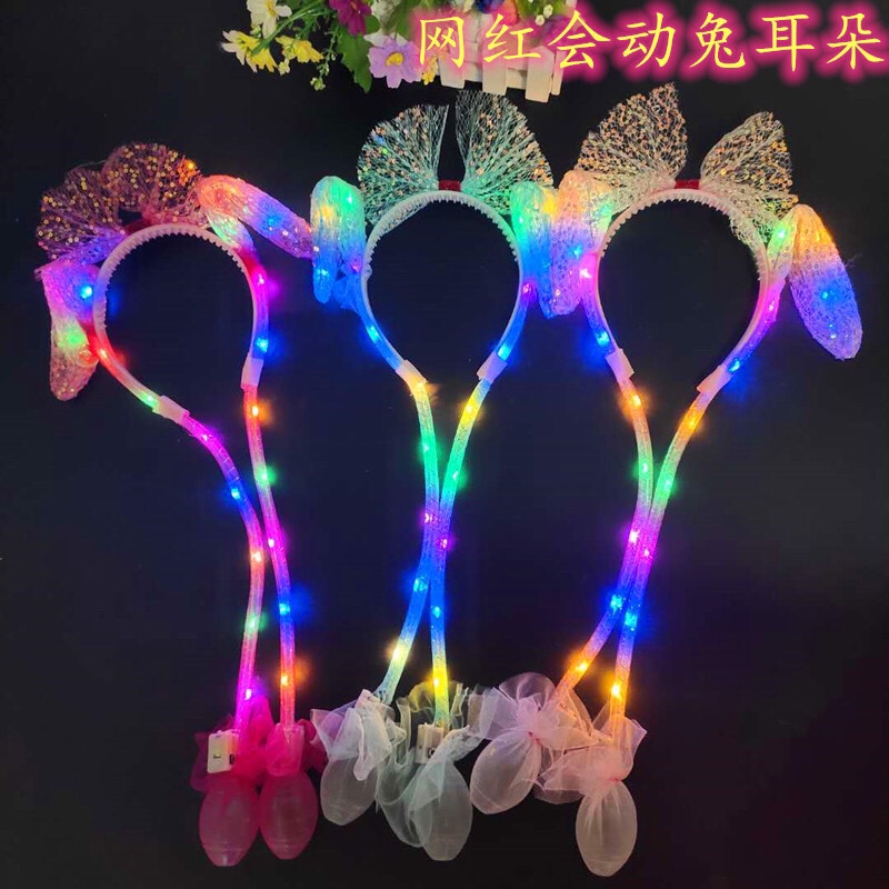 The glowing rabbit ear hairband will move Specification image